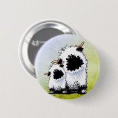 Badge Rond 5 Cm Valais Blacknose Sheep Face Mask (Devant & derrière)
