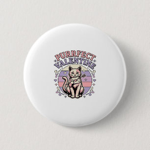 Badge Rond 5 Cm Valentin chat parfait Amour de la Saint-Valentin V