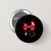 Badge Rond 5 Cm Valentine Coquette Bow Nurse Stethoscope Nursing D (Devant & derrière)