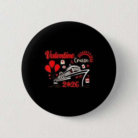 Badge Rond 5 Cm Valentine Cruise 2026 Funny For Couples Matching H (Devant)