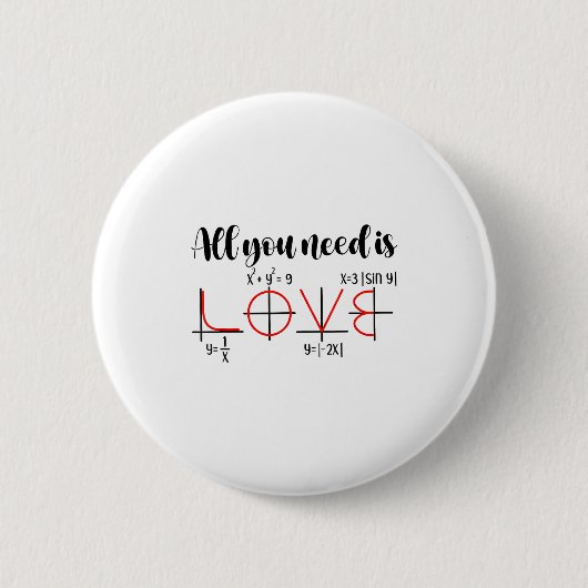 Badge Rond 5 Cm Valentine Math Humor For Teachers Students  (Devant)