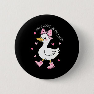 Badge Rond 5 Cm Valentine Oie Ridicule En Liberté Coquette Nœud Gi