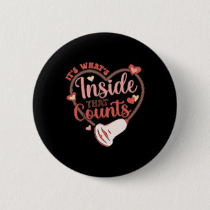 Badge Rond 5 Cm Valentine Sonographie Tech Transducteur de coeur U