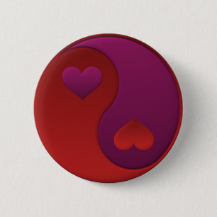 Badge Rond 5 Cm Valentine Yin Yang