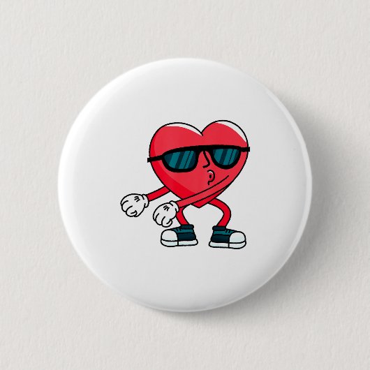 Badge Rond 5 Cm Valentines Day Dancing Heart  (Devant)