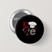 Badge Rond 5 Cm Valentines Day Love Lunch Lady Life School Cafeter (Devant & derrière)
