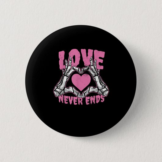 Badge Rond 5 Cm Valentines Jour Coeur Squelette Mains Coeur (Devant)
