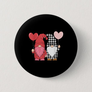 Badge Rond 5 Cm Valentines Jour Gnomes mignons Coeurs rouges Aimer