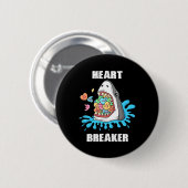 Badge Rond 5 Cm Valentines Jour Requin Coeur briseur Amusants Garç (Devant & derrière)