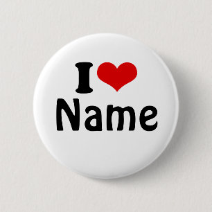 Badge Rond 5 Cm Valentines personnalisables Jour J'aime Coeur Pers