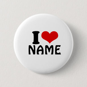 Badge Rond 5 Cm Valentines personnalisables Jour J'aime Coeur Pers