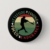 Badge Rond 5 Cm Valeurs de l'équipe de baseball motivationnel (Devant)