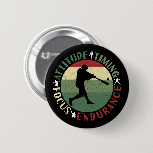 Badge Rond 5 Cm Valeurs d'équipe de baseball motivationnelles
