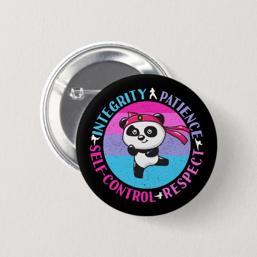 Badge Rond 5 Cm Valeurs des arts martiaux - Karate Girly Mindset (Devant & derrière)