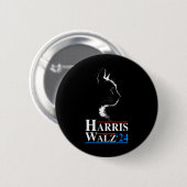 Badge Rond 5 Cm Valse 2024 Election Kamala Harris Tim Waltz 2024 1 (Devant & derrière)