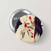 Badge Rond 5 Cm Vampire avec le sang (Devant & derrière)
