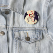 Badge Rond 5 Cm Vampire avec le sang (En situation)