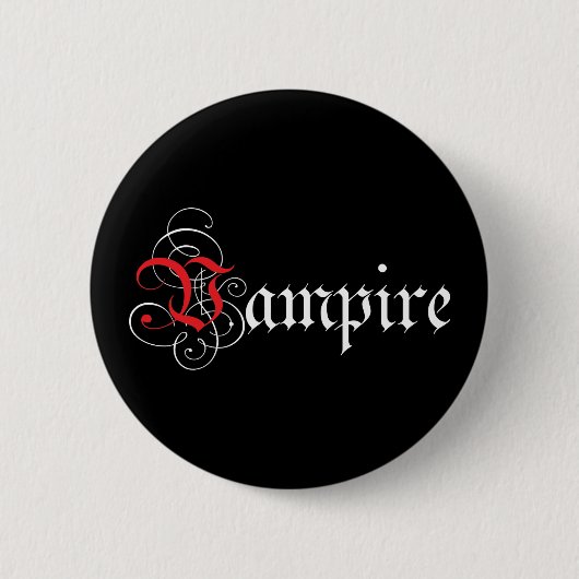 Badge Rond 5 Cm Vampire calligraphique (Devant)