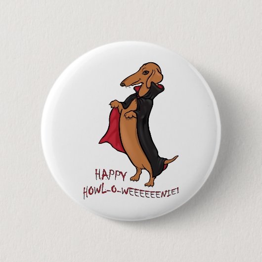 Badge Rond 5 Cm Vampire de Halloween de teckel (Devant)