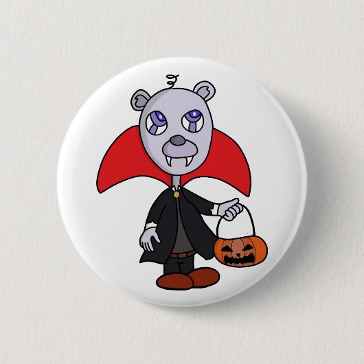 Badge Rond 5 Cm Vampire d'Halloween Trick ou traitement (Devant)