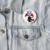Badge Rond 5 Cm Vampire d'Halloween Trick ou traitement (En situation)