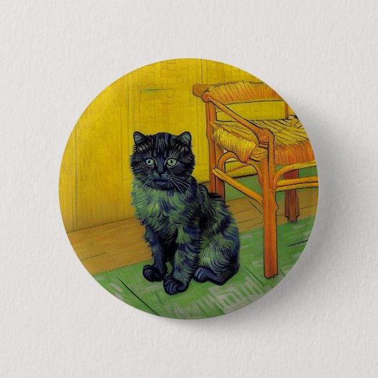 Badge Rond 5 Cm Van Gogh Black Cat (Devant)