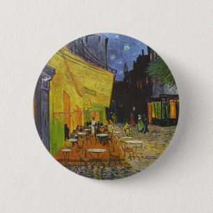 Badge Rond 5 Cm Van Gogh Cafe Terrasse Post-impressionniste
