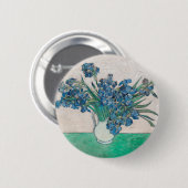 Badge Rond 5 Cm Van Gogh Iris Vase Peinture Impressionnisme (Devant & derrière)