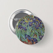 Badge Rond 5 Cm Van Gogh Irises Peinture impressionniste (Devant & derrière)