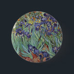 Badge Rond 5 Cm Van Gogh Irises Peinture impressionniste<br><div class="desc">Vincent Van Gogh Irises à Saint Remy - Irises de Vincent Van Gogh est une magnifique peinture impressionniste réalisée par l'un des maîtres impressionnistes de tous les temps. Le jardin de l'iris tourbillonne de couleur et d'émotion, les iris violets jaillissant de leurs tiges et feuilles bleus et verts. Il y...</div>