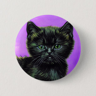 Badge Rond 5 Cm Van Gogh Style Cat