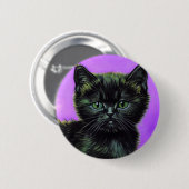 Badge Rond 5 Cm Van Gogh Style Cat (Devant & derrière)