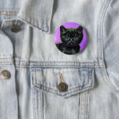 Badge Rond 5 Cm Van Gogh Style Cat (En situation)