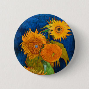 Badge Rond 5 Cm Van Gogh Sunflowers
