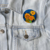 Badge Rond 5 Cm Van Gogh Sunflowers (En situation)