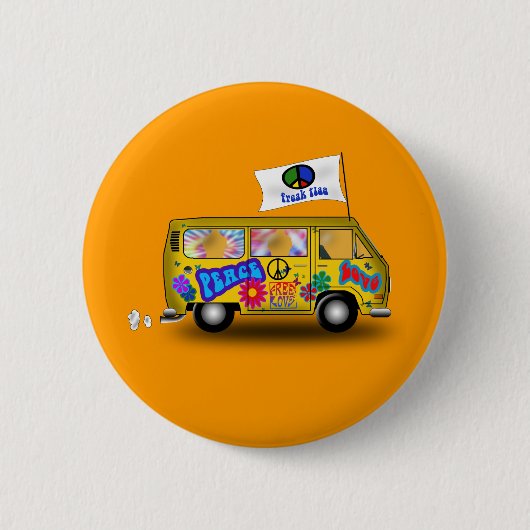 Badge Rond 5 Cm Van hippie magique (Devant)