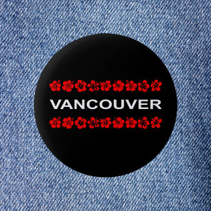 Badge Rond 5 Cm Vancouver Aloha Bands Couleur foncée