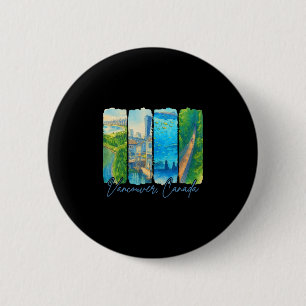 Badge Rond 5 Cm Vancouver Canada Voyage Voyage Coup de pinceau Sou