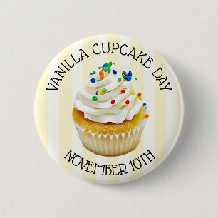 Badge Rond 5 Cm Vanilla Cupcake Day Novembre 10th Holidays
