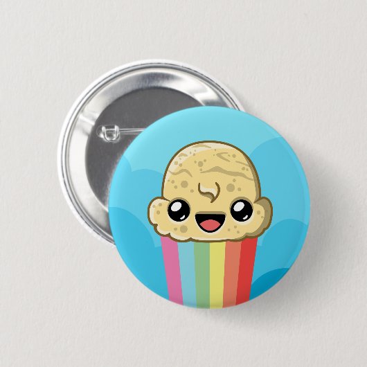 Badge Rond 5 Cm Vanilla Ice Cream Rainbow Trail - Ice Cream Jump (Devant & derrière)