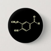 Badge Rond 5 Cm Vanille Vanillin Formule chimique moléculaire (Devant)