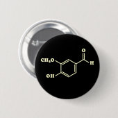 Badge Rond 5 Cm Vanille Vanillin Formule chimique moléculaire (Devant & derrière)