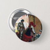 Badge Rond 5 Cm Vanquished, by Edmund Blair Leighton (Devant & derrière)