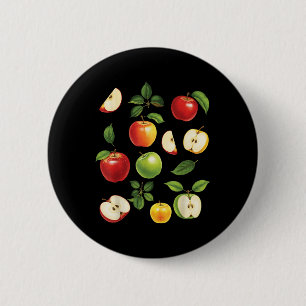 Badge Rond 5 Cm Variétés de pommes différents types de cueilleur d