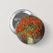 Badge Rond 5 Cm Vase avec des pavots rouges par Vincent van Gogh (Devant & derrière)