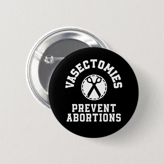 Badge Rond 5 Cm Vasectomies Empêcher les avortements Pro-Choice (Devant & derrière)