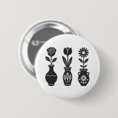 Badge Rond 5 Cm Vases de fleurs (Devant & derrière)
