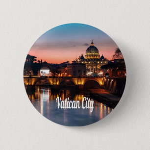 Badge Rond 5 Cm Vatican La Nuit Église Catholique Romaine