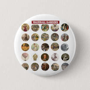 Badge Rond 5 Cm Vauxhall Gardens Bouton Rond