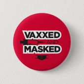 BADGE ROND 5 CM VAX & MASK ME ! (Devant)